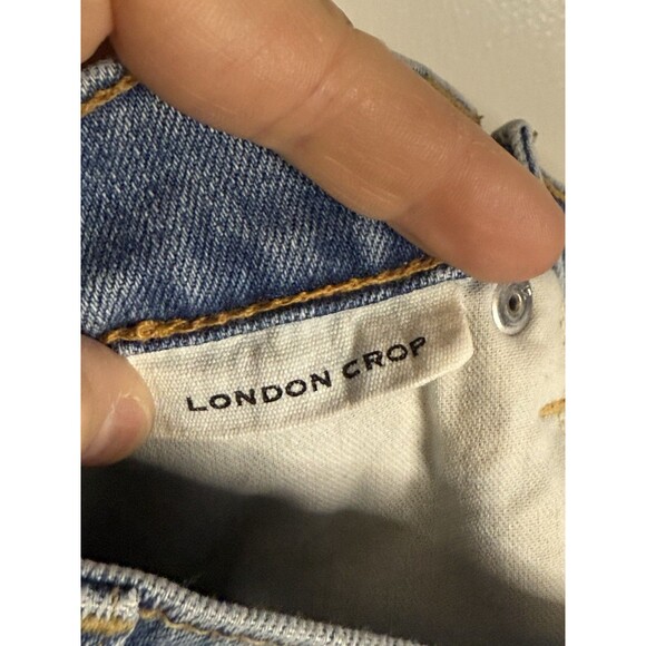 Slvrlake Women’s 26 London Crop Jeans Medium Wash Straight Leg High Waist Pants - Picture 10 of 11